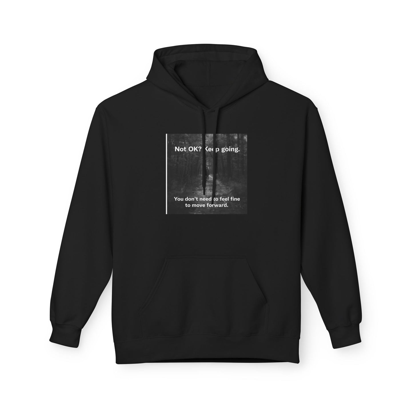 Not Okay quote hoodie | Dark distressed text mental health