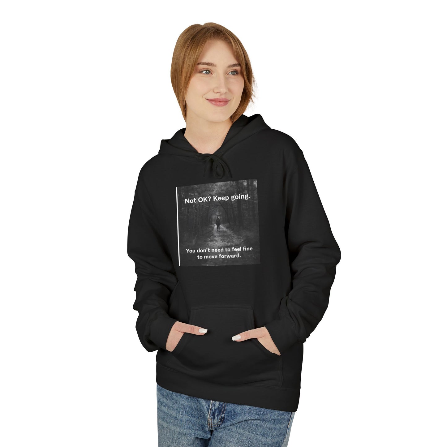 Not Okay quote hoodie | Dark distressed text mental health
